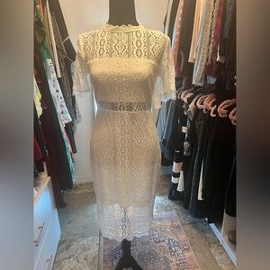 White Lace Cut Out Dress Brand New Size 4